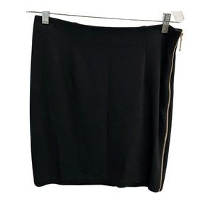 Vince Camuto Black Pencil Skirt With Gold Side Zipper Detail Size 6
